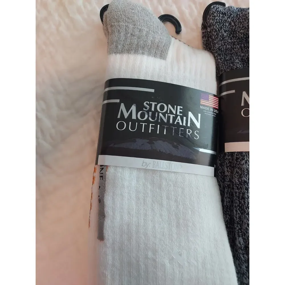 Stone Mountain Socks Men size Large Lot Of 3 Thermal + Rags + stretch assortment